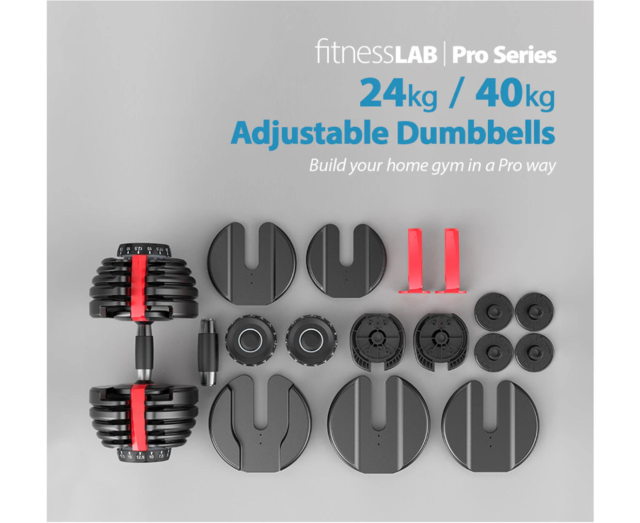 48kg Adjustable Dumbbells Dumbbell Set! 2 x 24kg - FREE POSTAGE