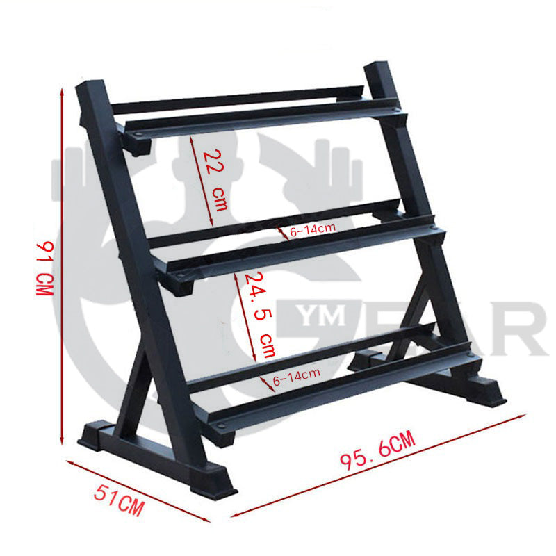 Heavy-Duty 3-Tier Dumbbell Rack